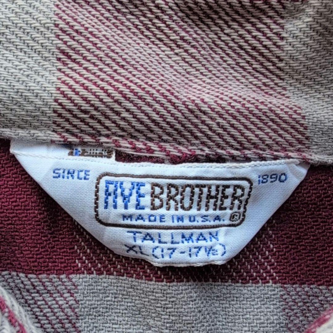 D*I様 80s ファイブブラザー ヘビーネルシャツ ブロックチェック XL U