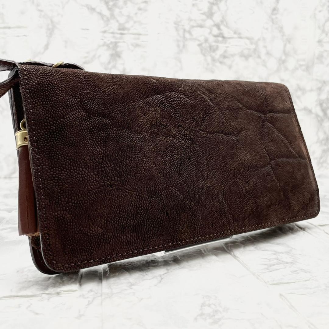 未使用級✨KC’s ケイシイズ　長財布　エレファントレザー 本革 ブラウン