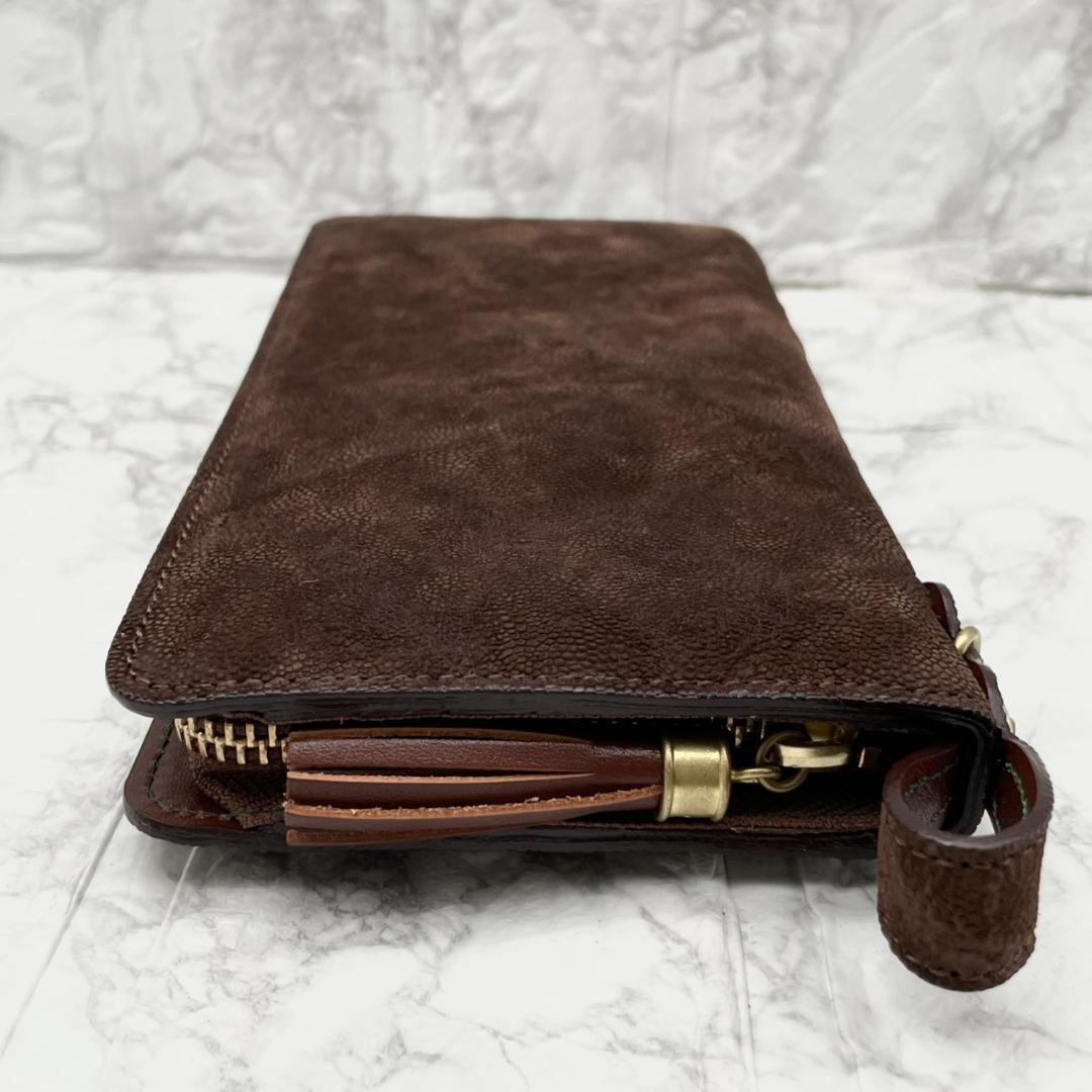 未使用級✨KC’s ケイシイズ　長財布　エレファントレザー 本革 ブラウン