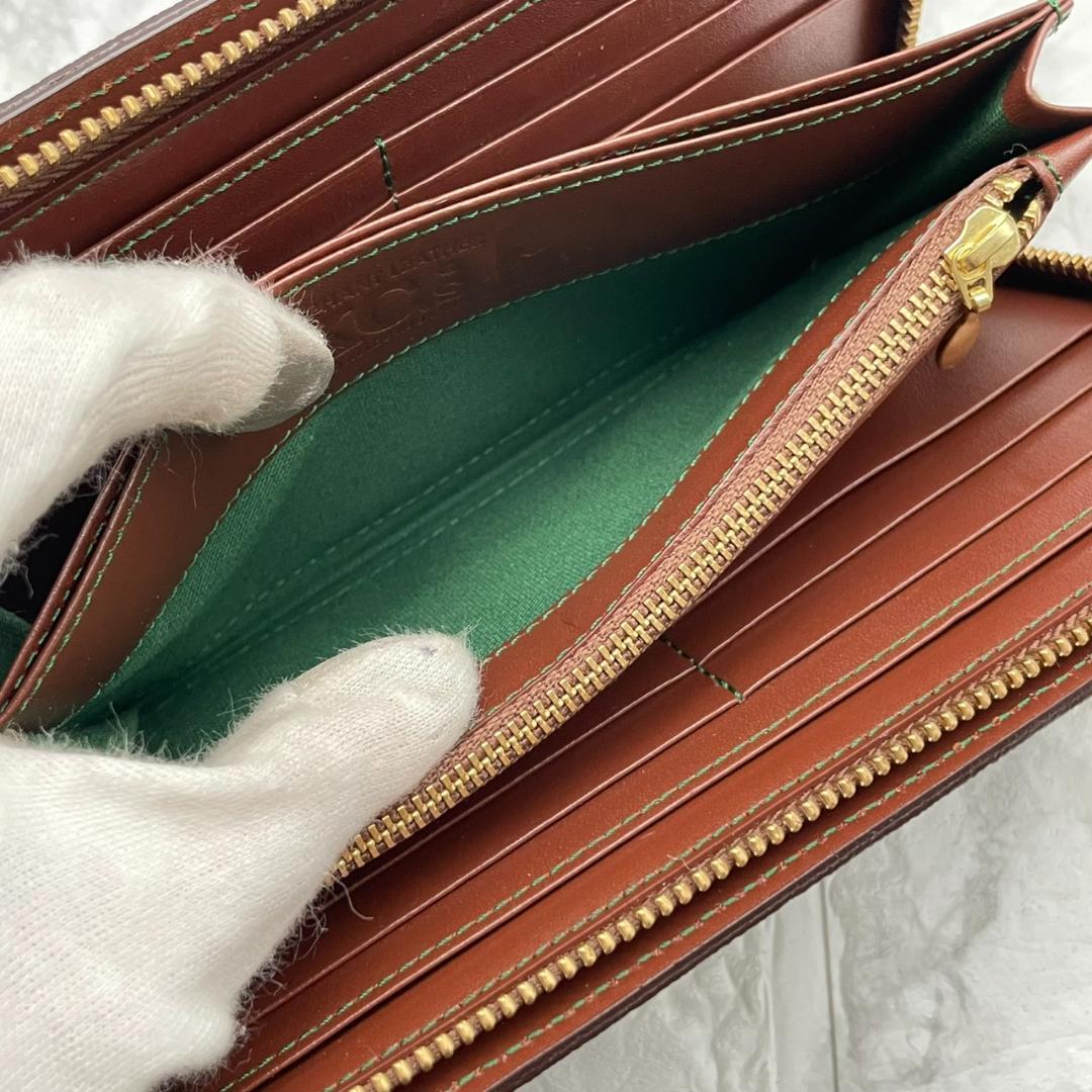 未使用級✨KC’s ケイシイズ　長財布　エレファントレザー 本革 ブラウン