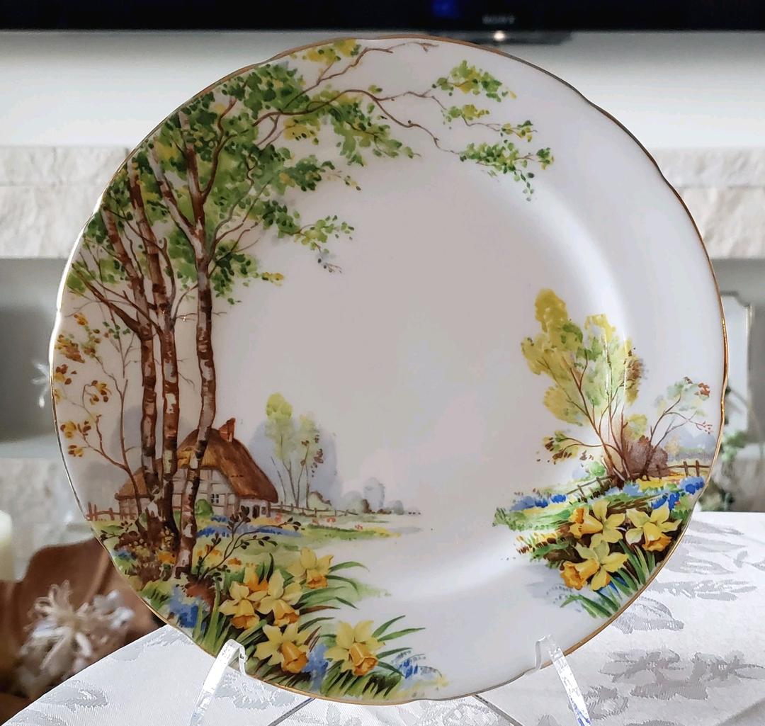 ハマースレイ ⑩ 水仙 風景画 プレート ビンテージ アンティーク