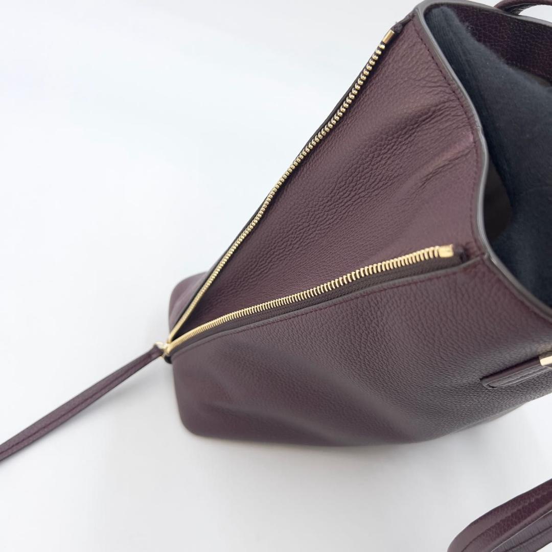 専用品 FURLA トートバッグ パープル ボルドー レザー A4可 未使用級