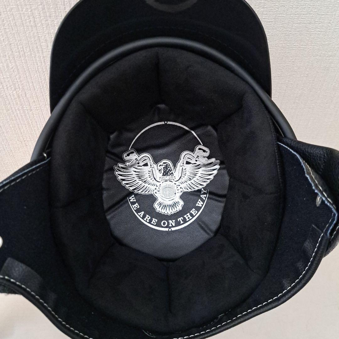 ショーティヘルメット　ポリヘル レッドブラウンリボン塗装エイジング