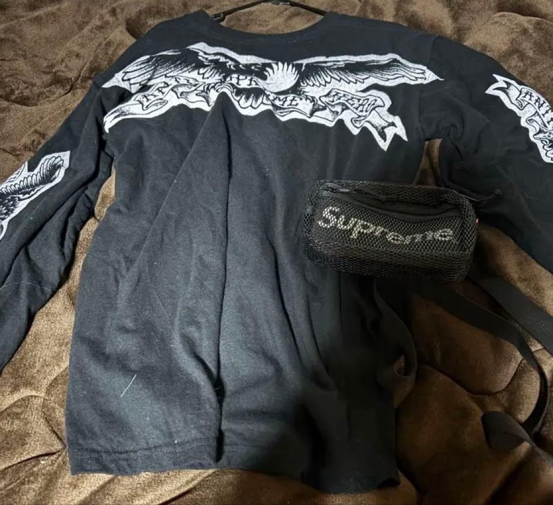 Supreme イーグルロンTとミニショルダーバッグ