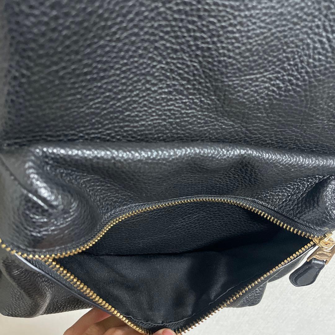 coach 黒レザーリュック