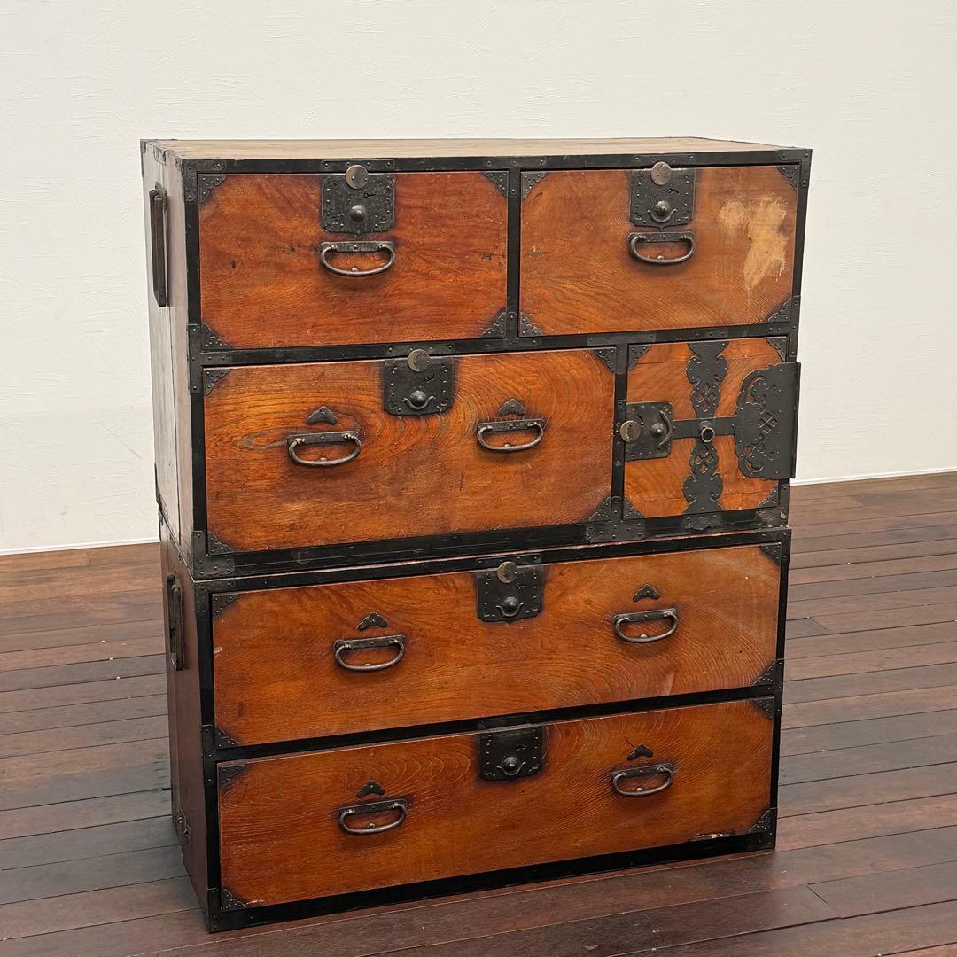 H112K36 和製アンティーク 4段チェスト