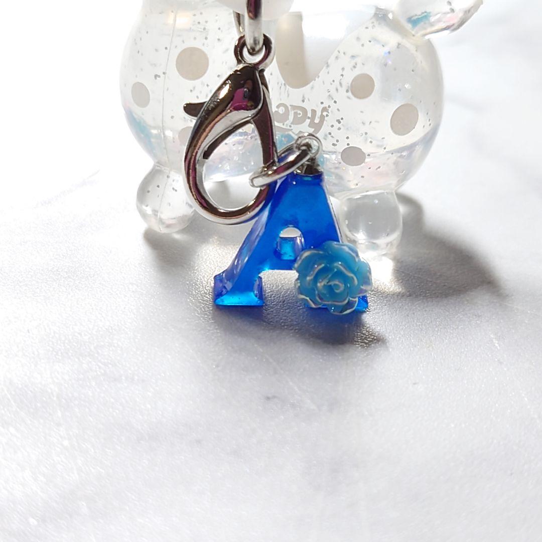 391☆ ハンドメイド アンブレラマーカー イニシャル ブルー 名前タグ A 青