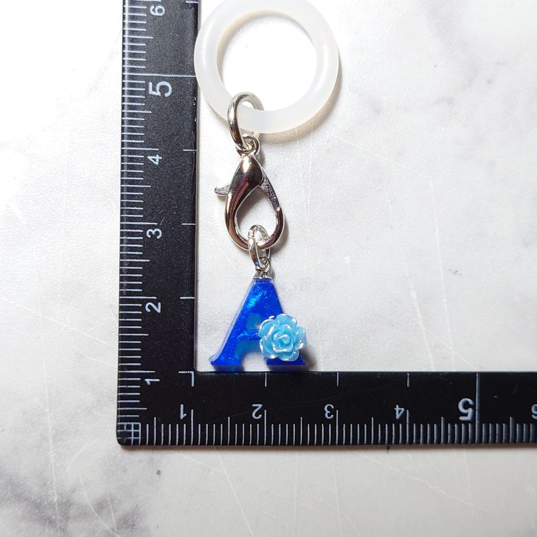 391☆ ハンドメイド アンブレラマーカー イニシャル ブルー 名前タグ A 青