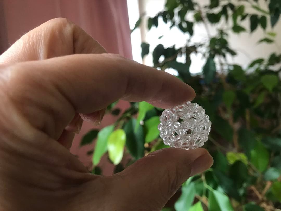 フラーレンクリエーター作　水晶7A 3ミリ玉使用　4個セット　結界浄化に