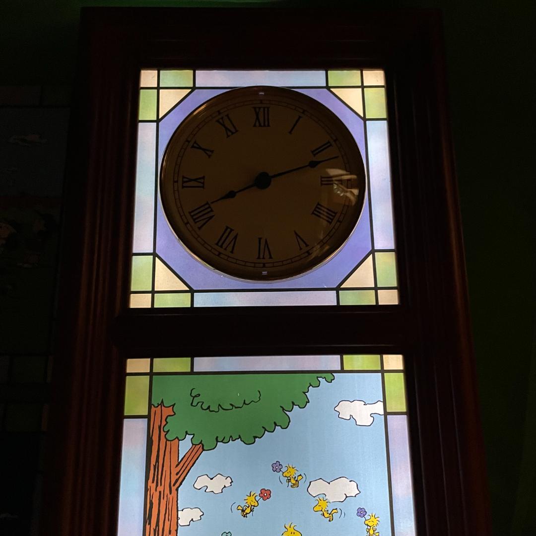 ダンバリーミント スヌーピー ステンドグラス 掛時計 ピーナツ