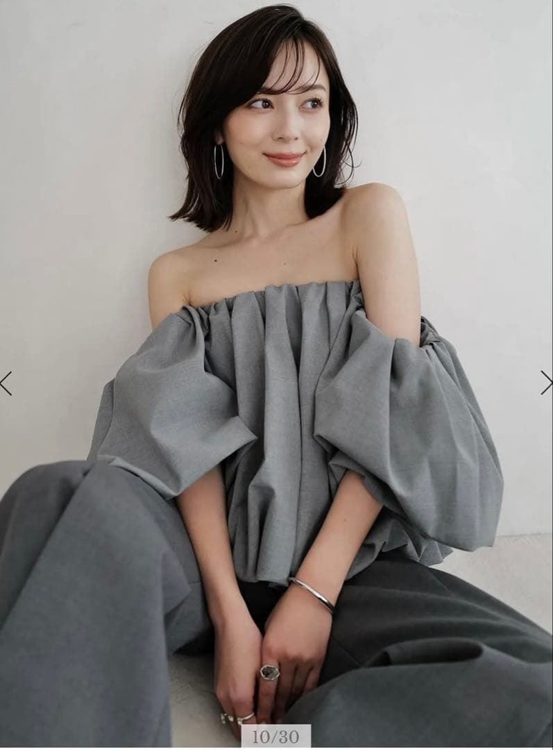 anuans ボリュームバルーントップス GRAY