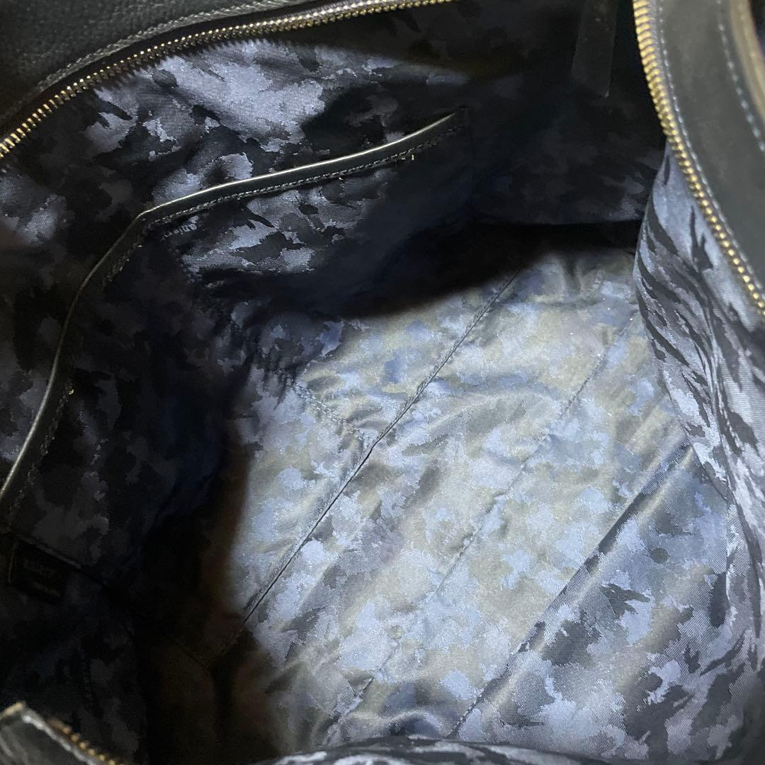 美品　アニアリ トートバッグ シボ革 本革 レザー ネイビー　A4可