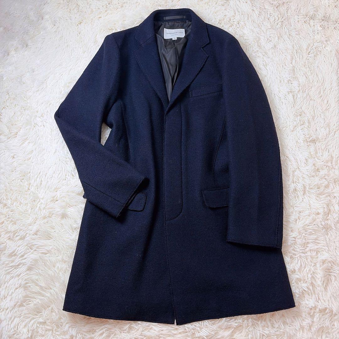 【良品】トゥモローランド　圧縮ウール　チェスターコート S ネイビー