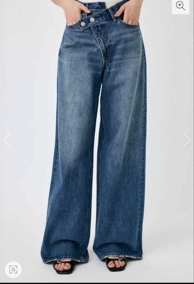 MOUSSY CROSS WAIST WIDE STRAIGHTデニム　0