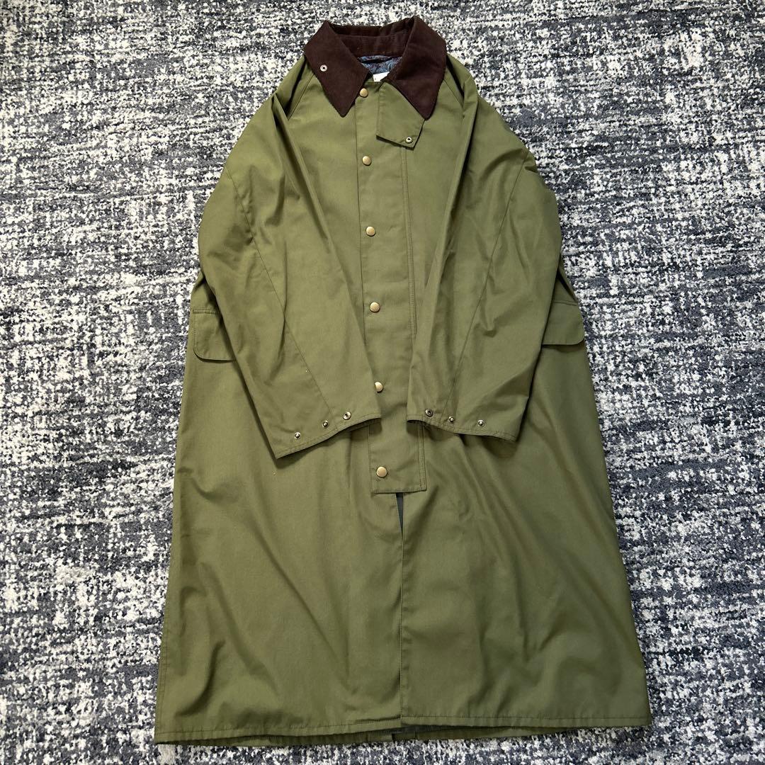 オリーブグリーン コーデュロイ襟 コート