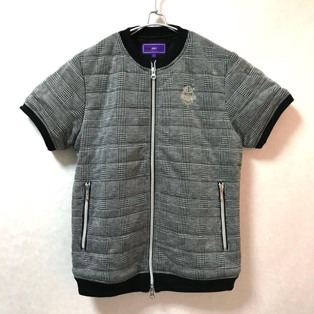 美品✴️BEAMS GOLF『ビームス 中綿 ブルゾン ジャケット』チェック 半袖