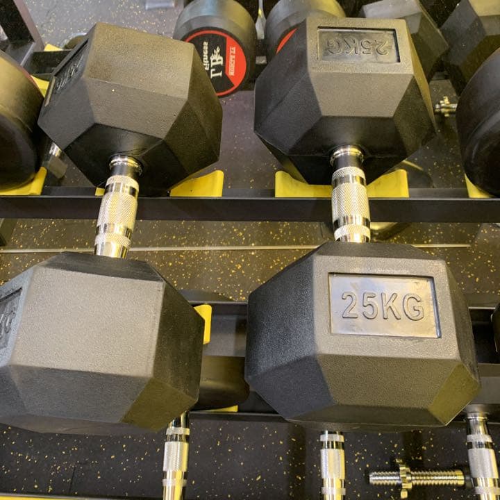 ラバーヘックス  ダンベル　57.5kg 2個