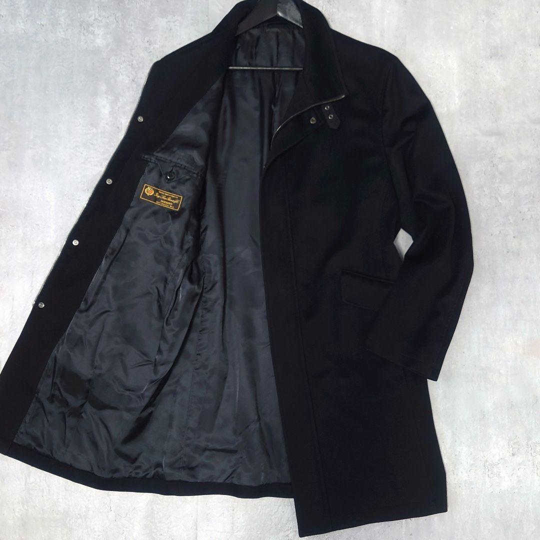 D'URBAN ロロピアーナ DOESKIN スタンドカラーコート LL 黒