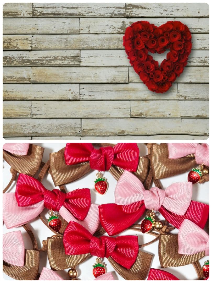 業務用ペットトリミングチョーカー70個　バレンタイン　苺チョコレート　春　リボン