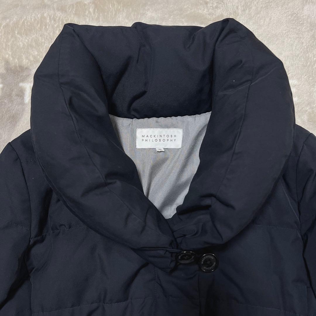 美品✨ マッキントッシュ ロング ダウンコート ネイビー ベルト付