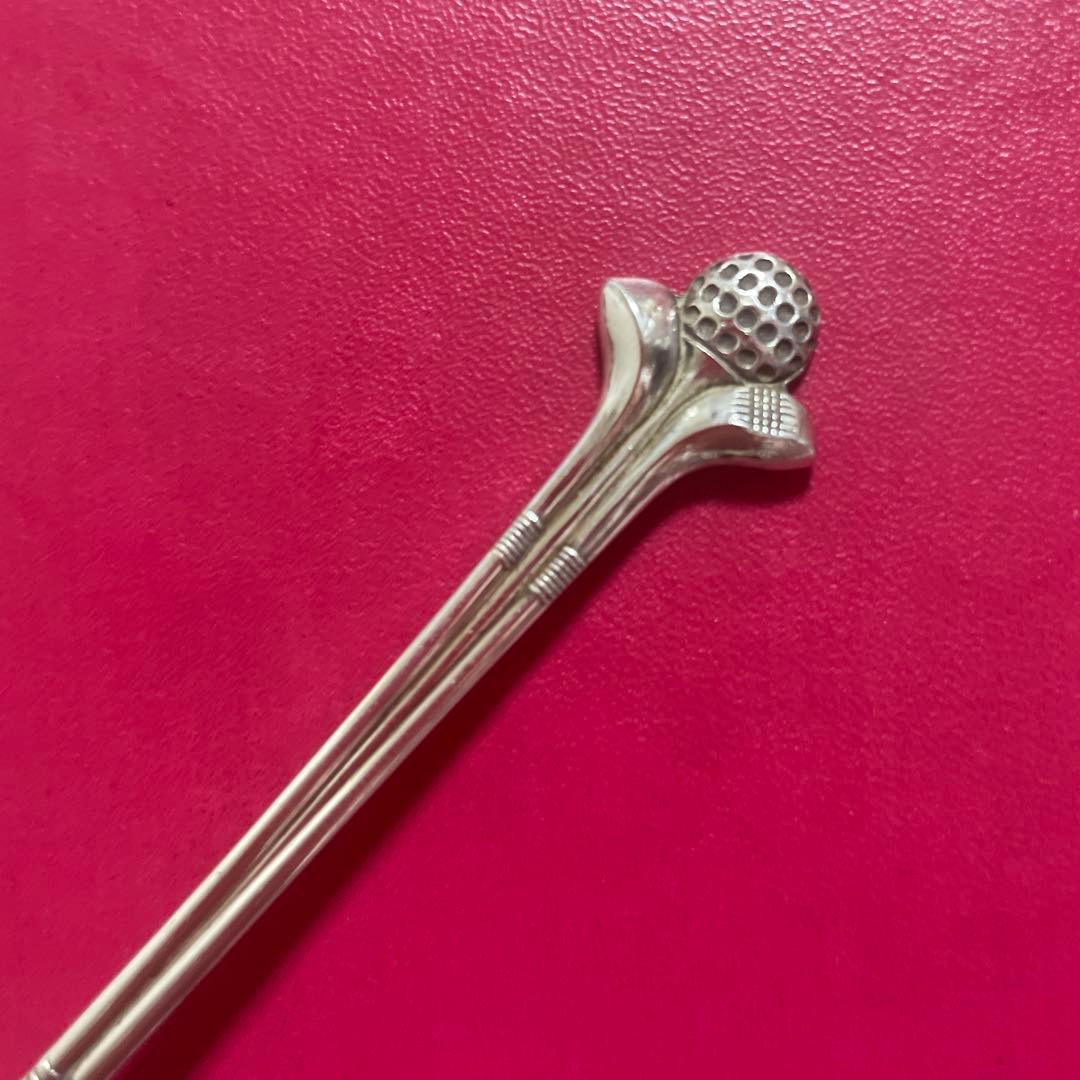 アンティークゴルフクラブデザイン スプーン純銀製３本