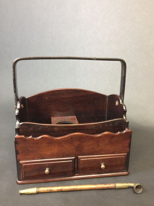 紫檀唐木 小物入れ タバコ箱  年代物 銅鈕 お洒落な一品