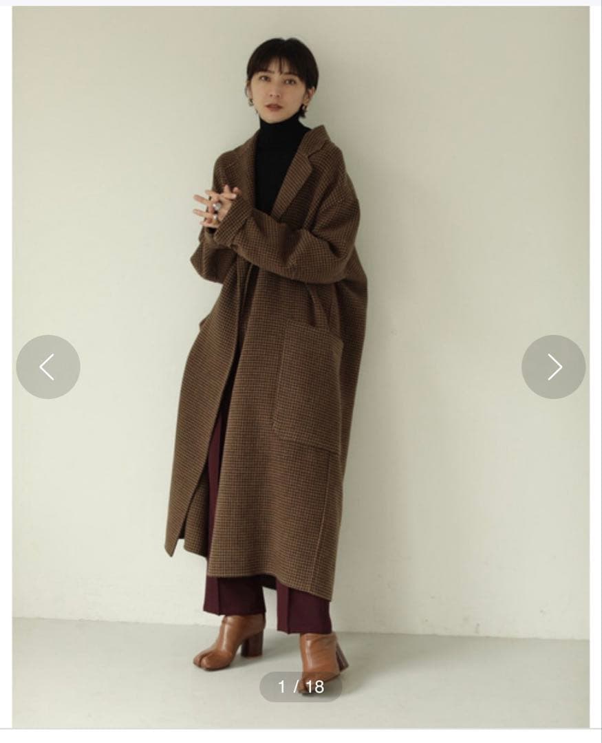 トゥデイフル　TODAYFUL オーバーチェックコート　38