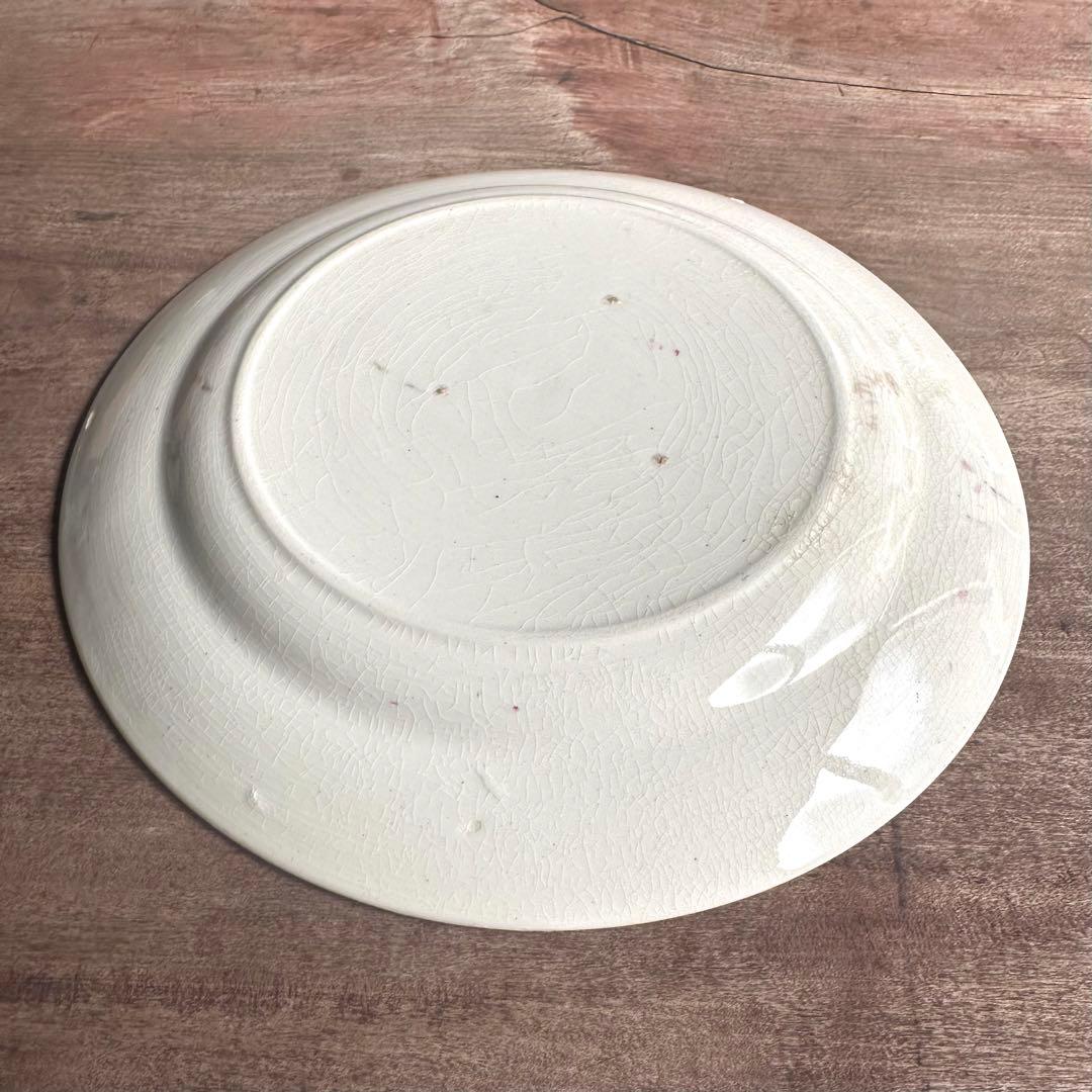 [ レア ] 珉平焼　リム皿　色絵　花文　賀集珉平　淡路焼　江戸期　美品