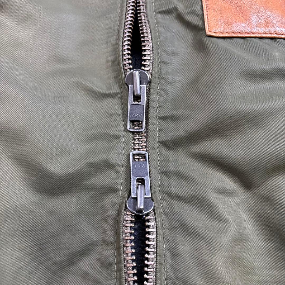 アビレックス レザー切替 フーディ MA-1 ジャケット XL 羊革 ミリタリー