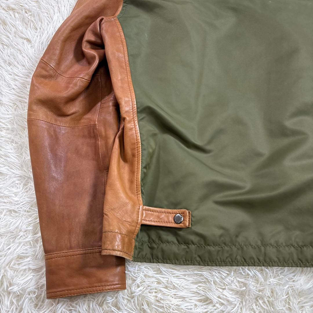 アビレックス レザー切替 フーディ MA-1 ジャケット XL 羊革 ミリタリー