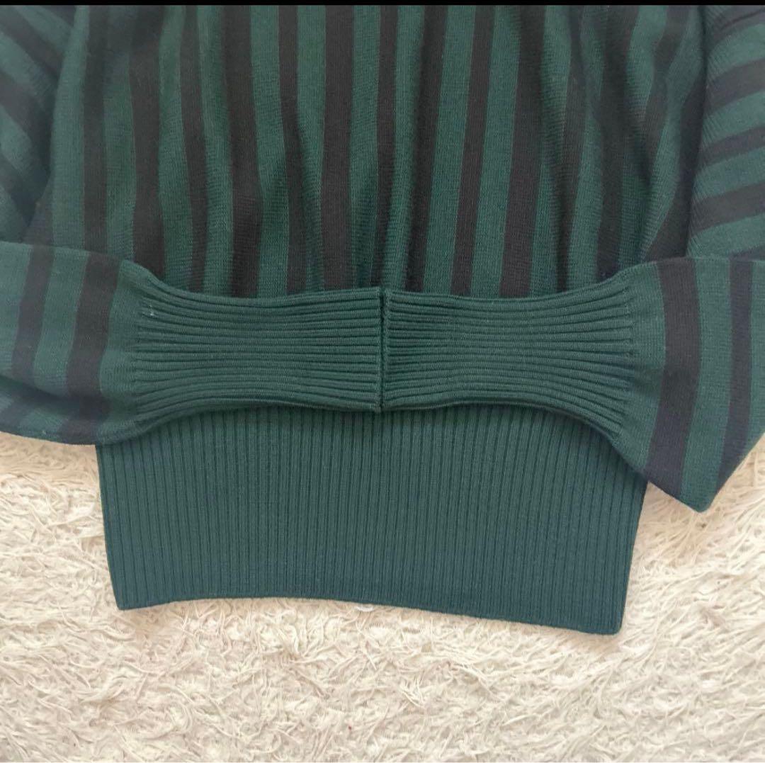 S*Q様 MARNI ダークグリーン ブラック ストライプ ニットM