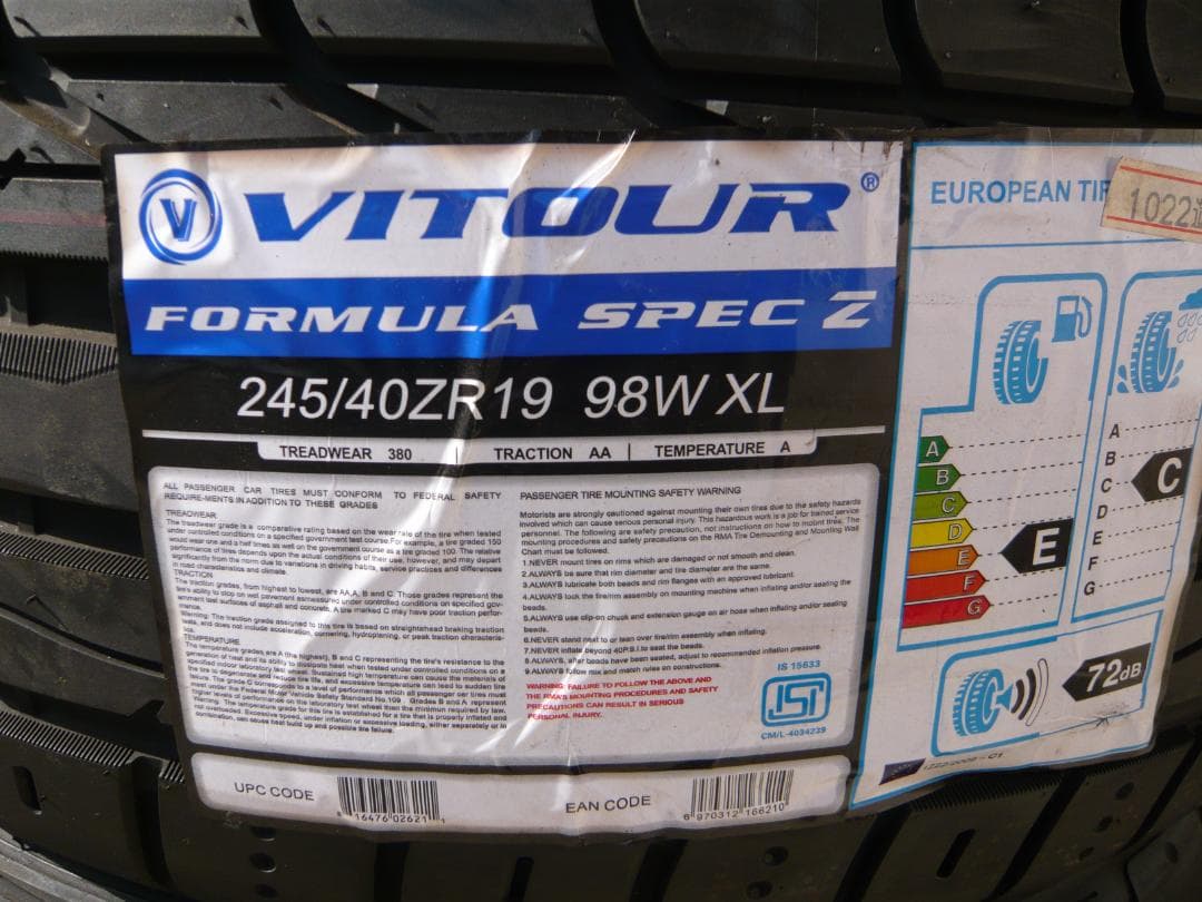 全国送料込☆送料込☆VITOUR☆FORMULASPEC2☆245/40R19