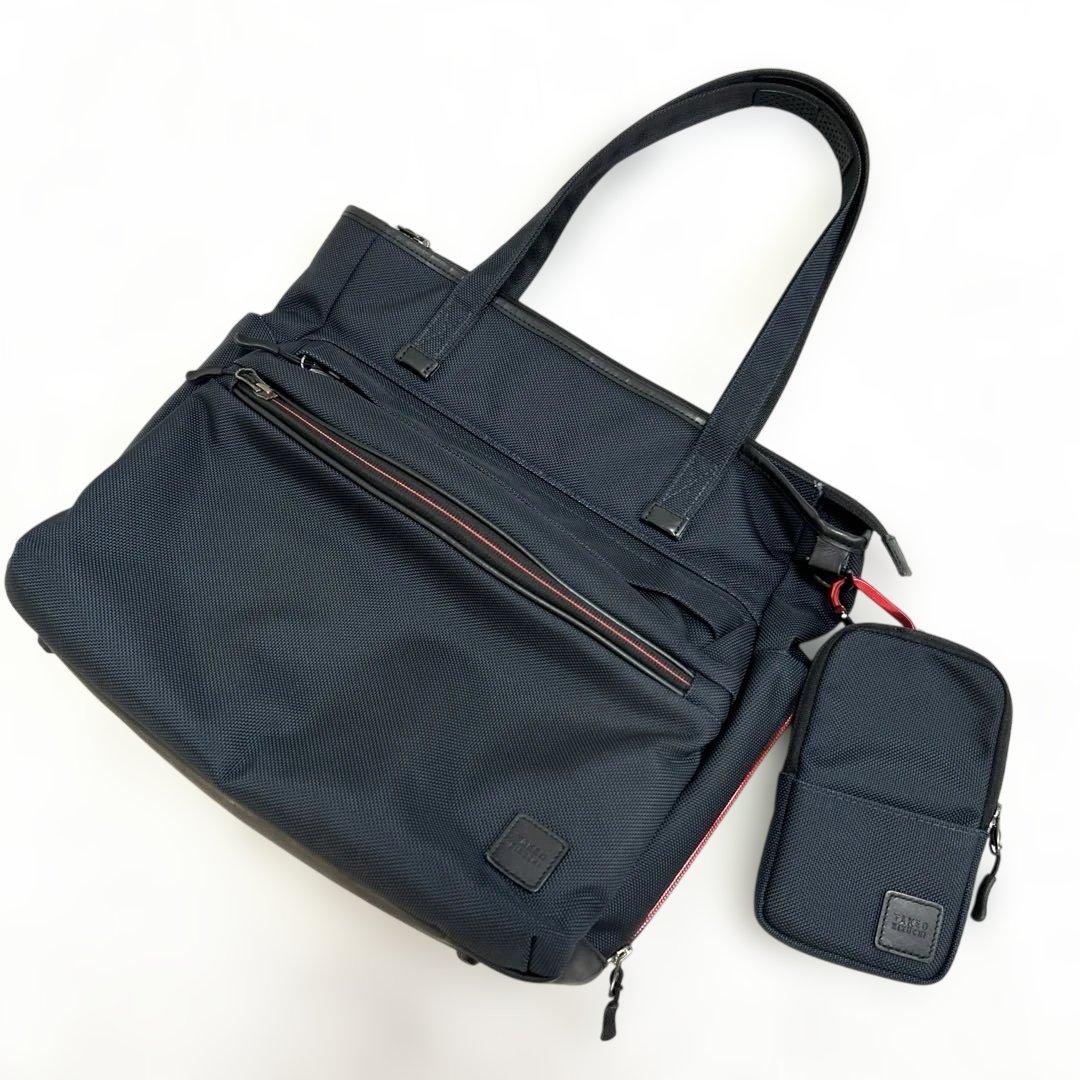 美品　タケオキクチ 定価2.7万円 ビジネス トートバッグ スマホポーチ　A4