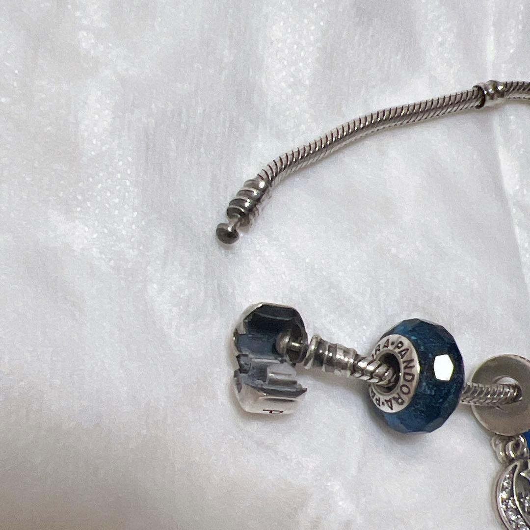 PANDORA ブレスレット　チャーム　シルバー　青　星