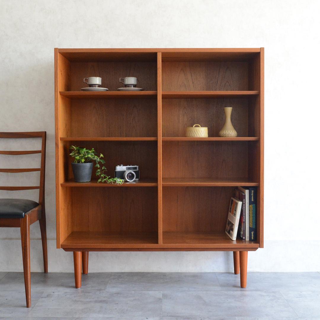 デンマーク 北欧ヴィンテージ チーク ブックシェルフ 北欧家具 ディスプレイ