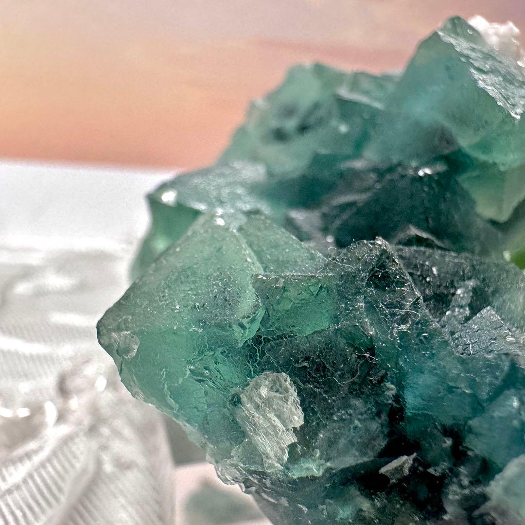 【D256】八面体 グリーンフローライト 内モンゴル 鉱物 標本