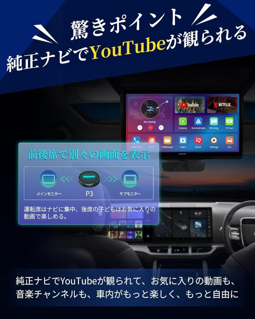 【新品・未使用】オットキャスト P3 Pro Ottocast 新型 最新モデル