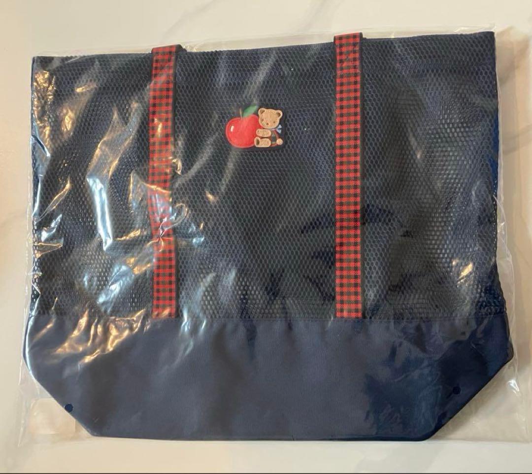 新品 未使用 ファミリア familiar メッシュトートバッグ ネイビー