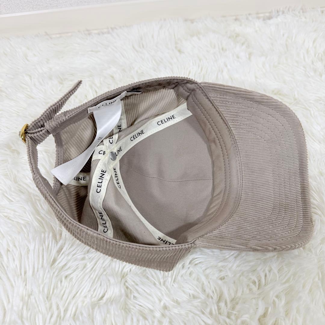 CELINE トリオンフ ベースボールキャップ コーデュロイ ベージュ L