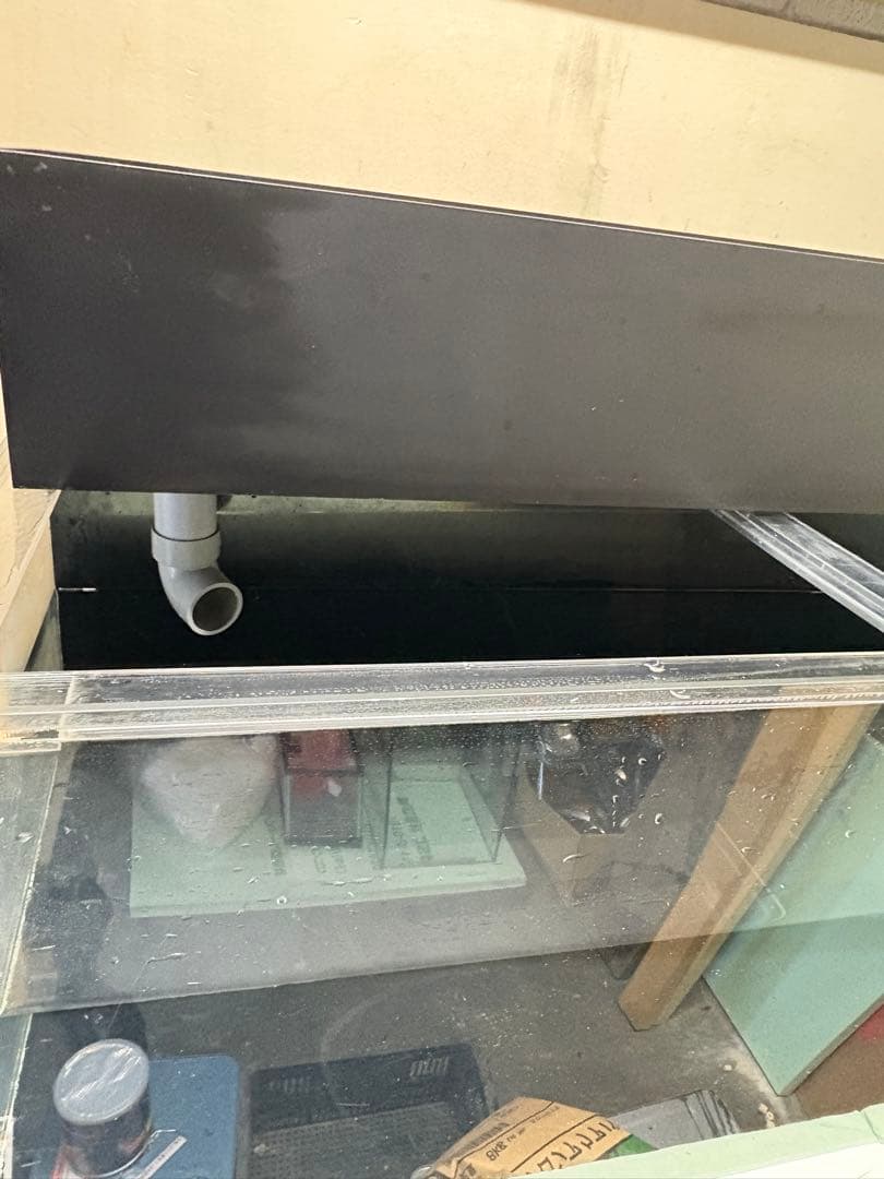 アクリル水槽 ２面ブラック １２００×４５０×４５０ 厚み５m m上部濾過