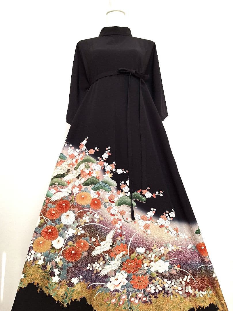 着物リメイクワンピース3637