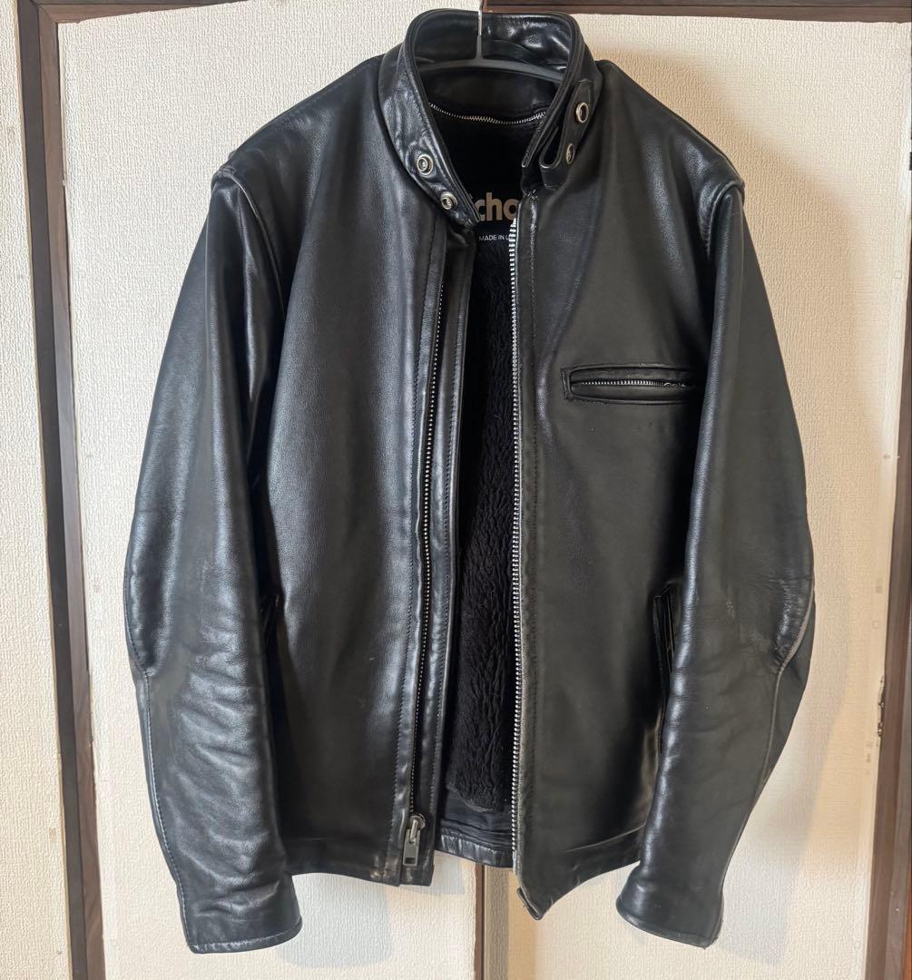 ＊ゆあもこ＊ Schott ブラックレザーライダースジャケット