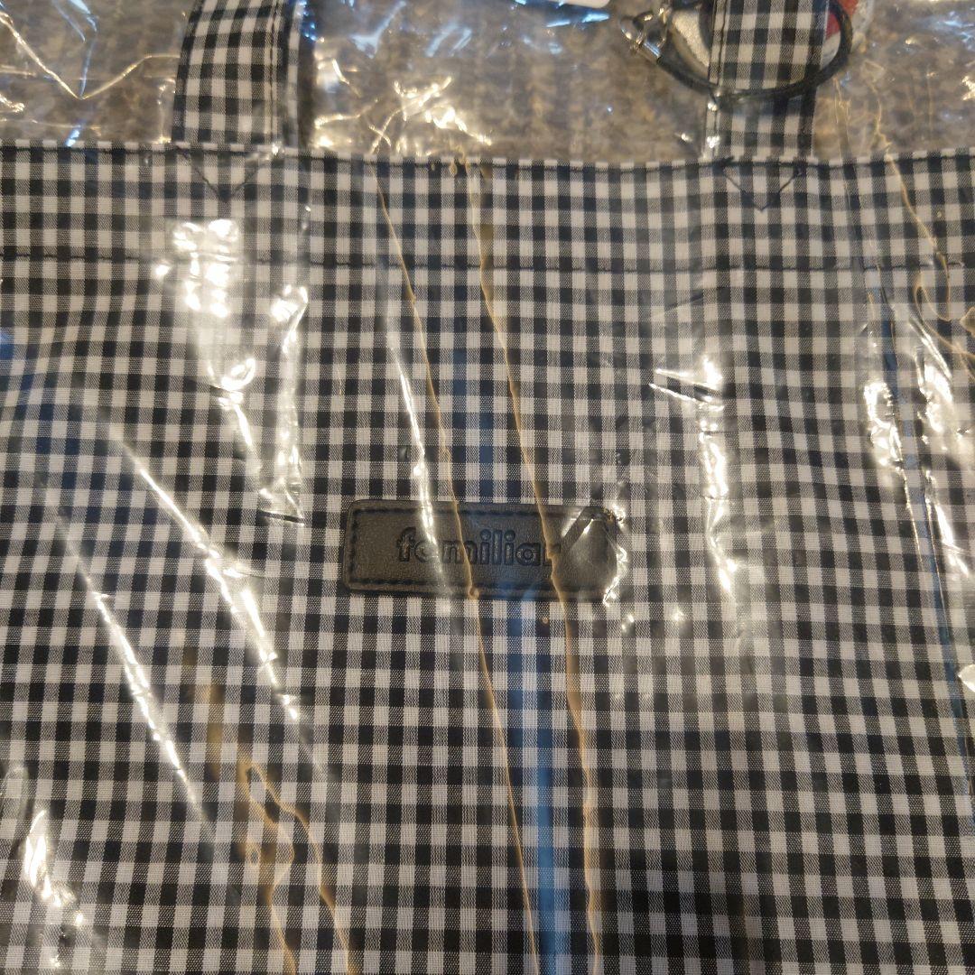 未使用 ファミリア トートバッグ ギンガムチェック