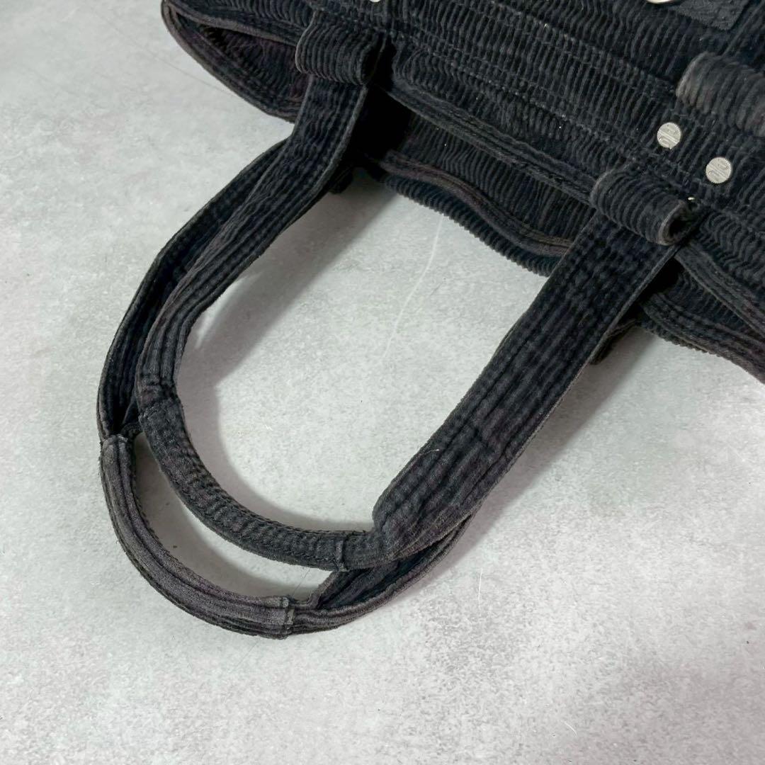 DIESEL ブラック コーデュロイ トートバッグ　大容量