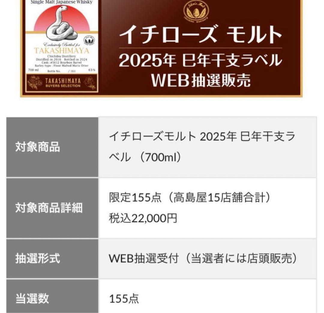 イチローズモルト巳年干支2025