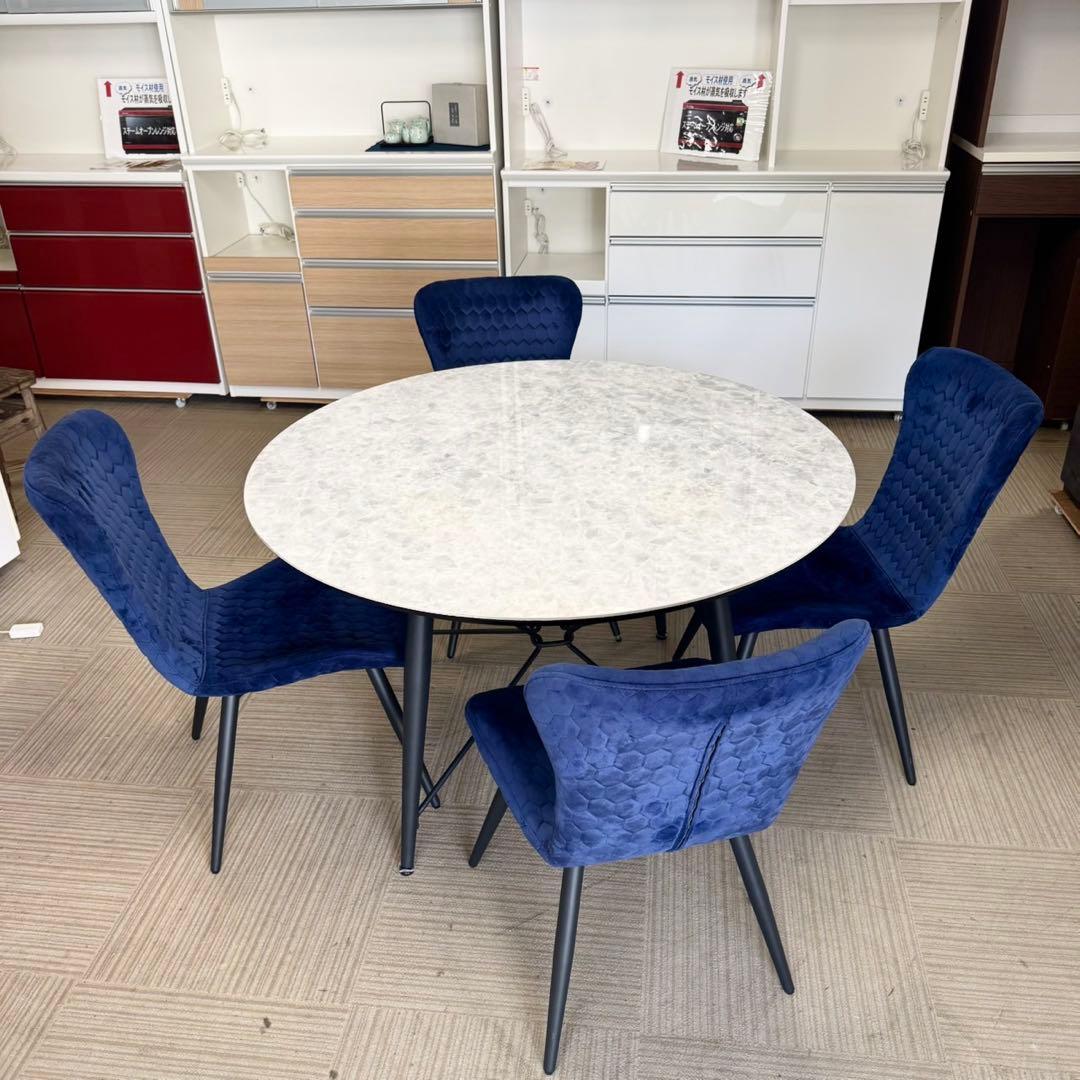 【新品同様‼️】定価238,480円♪直径120cm 4人掛けセットセラミック天板