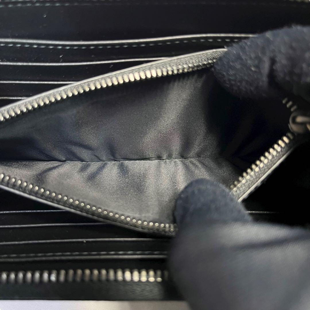 レア✨バーバリー 長財布 ラウンドファスナー チャコール スモークドチェック 黒