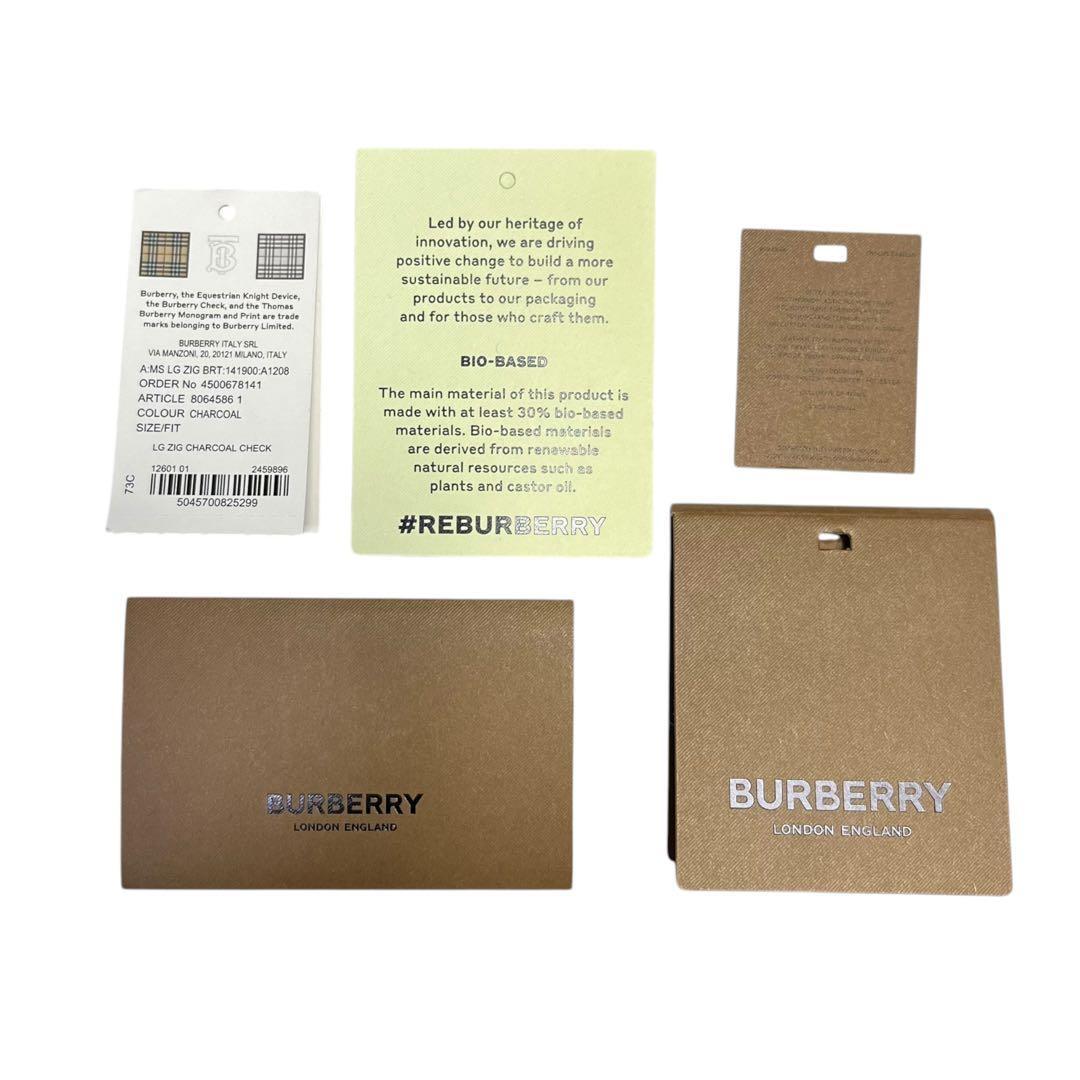 レア✨バーバリー 長財布 ラウンドファスナー チャコール スモークドチェック 黒