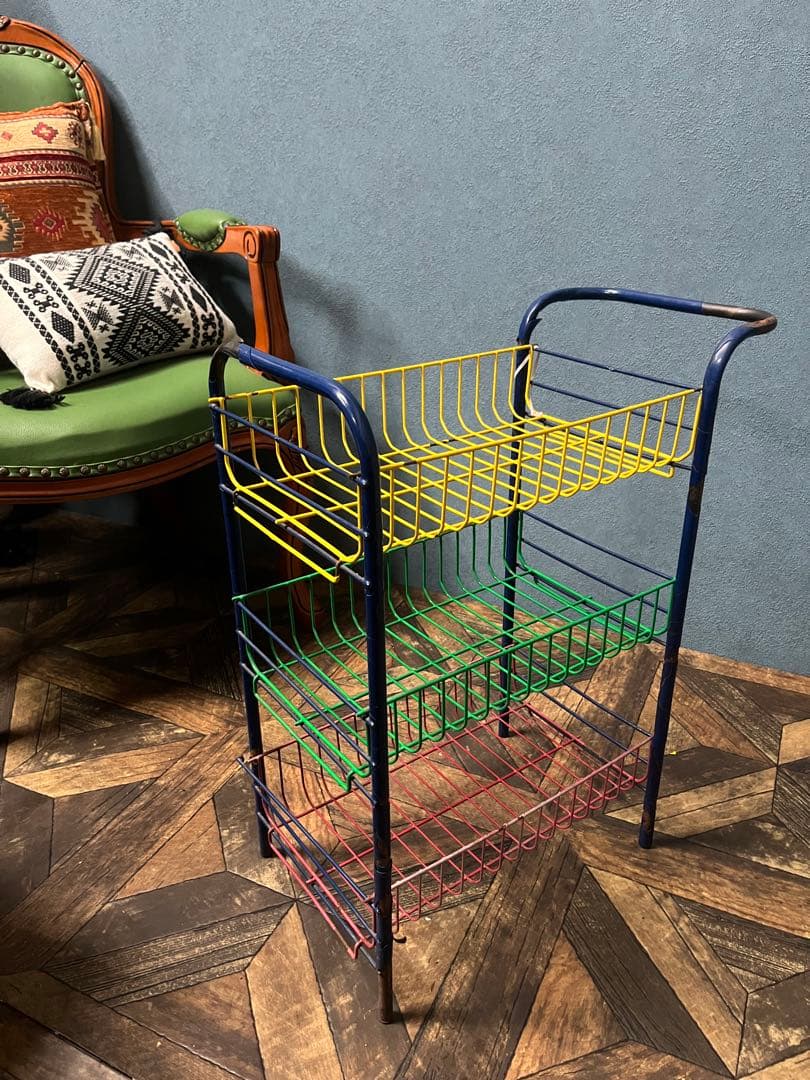 ワイヤーラック レトロポップ 昭和レトロ 当時物 小物入れ