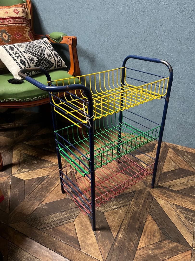 ワイヤーラック レトロポップ 昭和レトロ 当時物 小物入れ